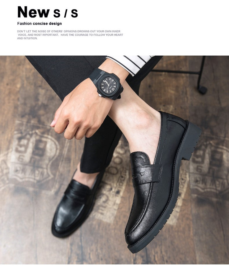 Trend Casual Business Shoes Men Retro Men's Dress Shoes High Quality Office Leather Loafers Man Social Leather Shoes Male