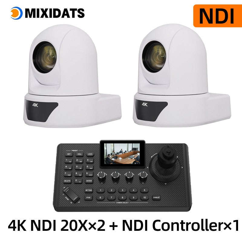 4K NDI  PTZ Camera 1-10pcs 20X Zoom Video Conference Camera for Church Business Meeting Optional 1 controller keyboard kit
