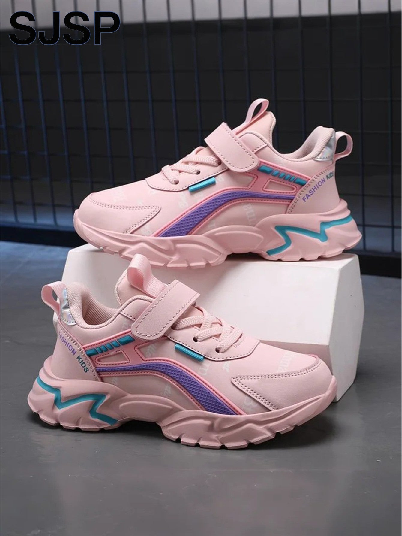 Children's Casual Pink Girls' Leather Shoes, Fashionable Lightweight Running Shoes for Teenagers Aged 7-15, Student Kids' Sports Shoes for Girls