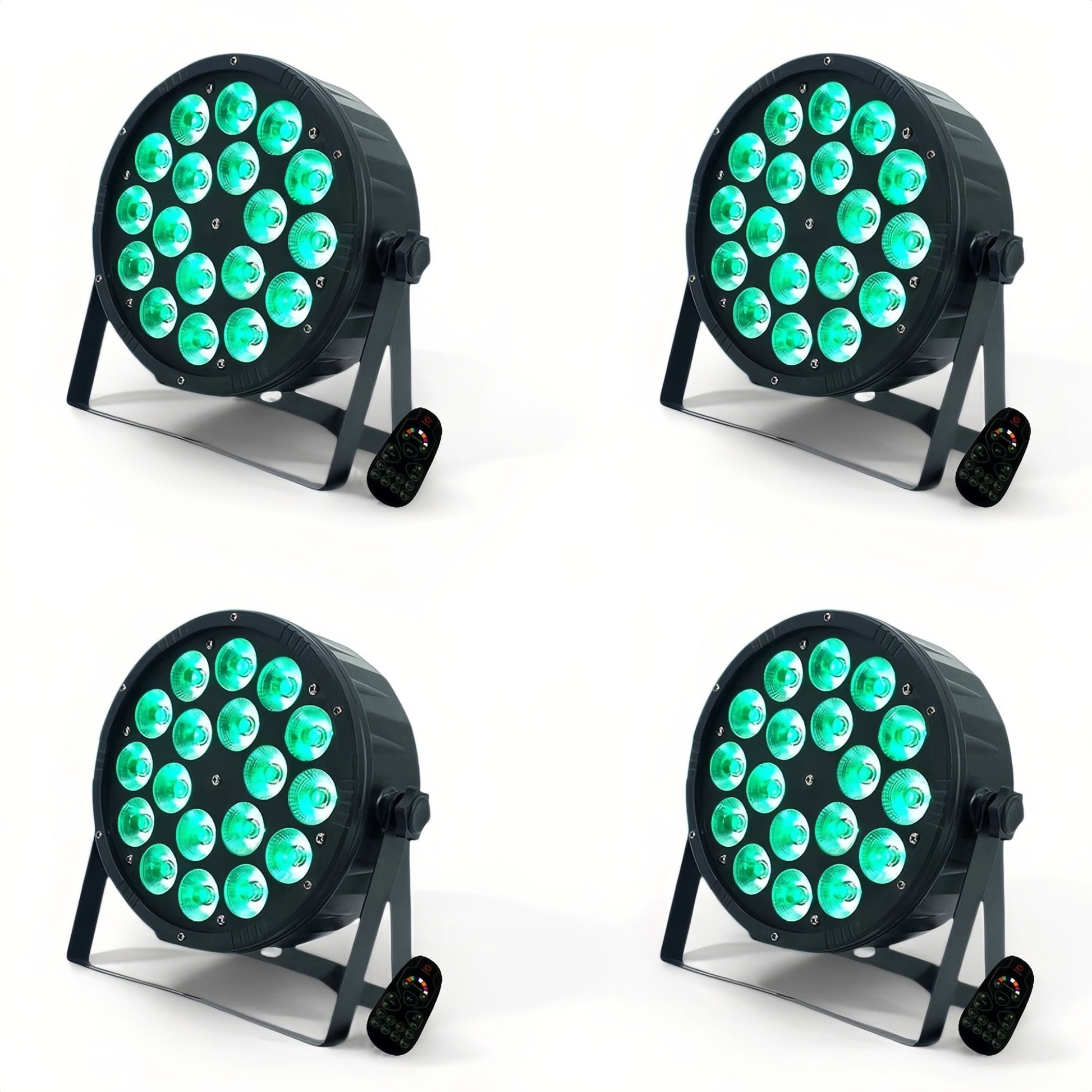 4Pcs LED PAR Light 18X18W RGBWA+UV Remote control disco light Flat Par Light  Family Birthday Party Theater Wedding KTV Bar