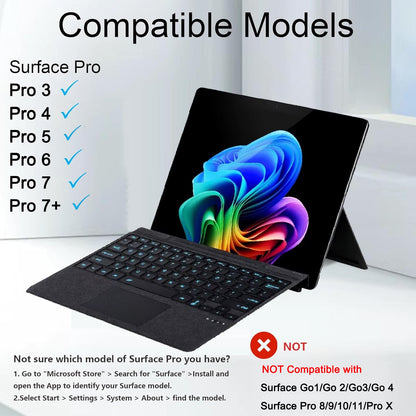 Wireless Bluetooth Keyboard For Microsoft Surface Pro 3 4 5 6 7 7+,Detachable Slim Type Cover Keyboard Trackpad For Surface Pro