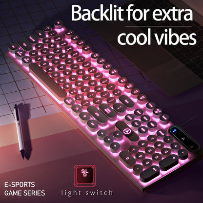 Teclado USB com Fio para Escritório, Digitação Silenciosa, Design Ergonômico para Casa/Negócios/Computador de Mesa, Compatível com PC/Notebook