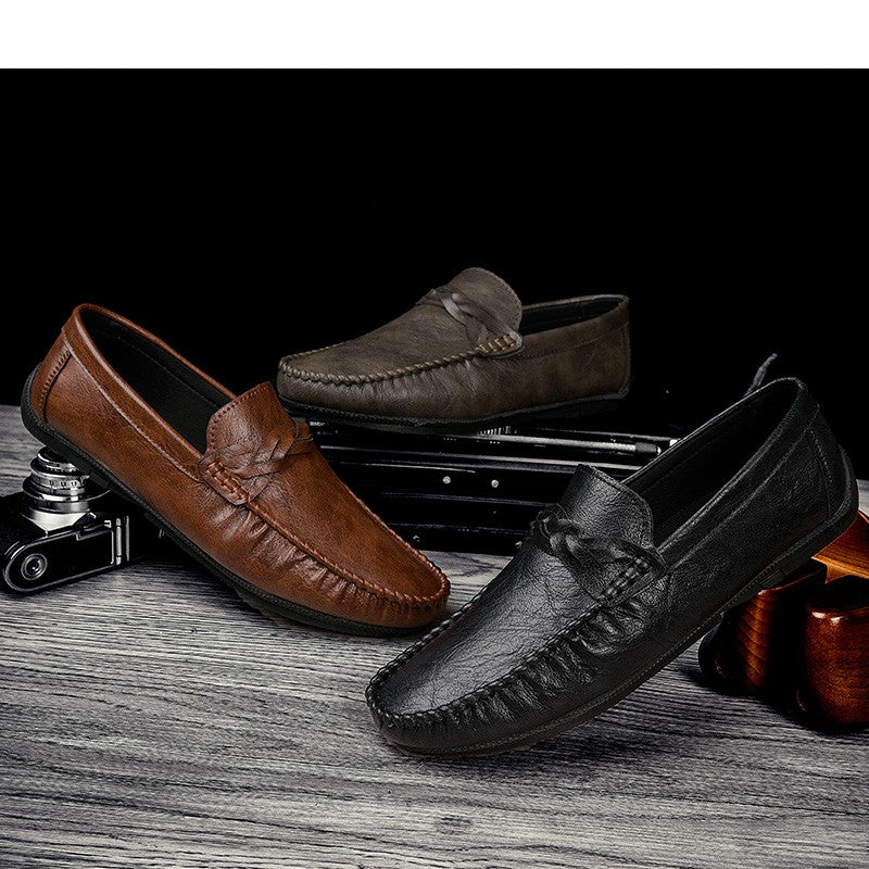 High Quality Leather Men Casual Shoes Comfortable Light Men Loafers Formal Men Dress Shoes Breathable Slip on Men Driving Shoes