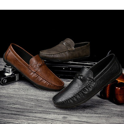 High Quality Leather Men Casual Shoes Comfortable Light Men Loafers Formal Men Dress Shoes Breathable Slip on Men Driving Shoes