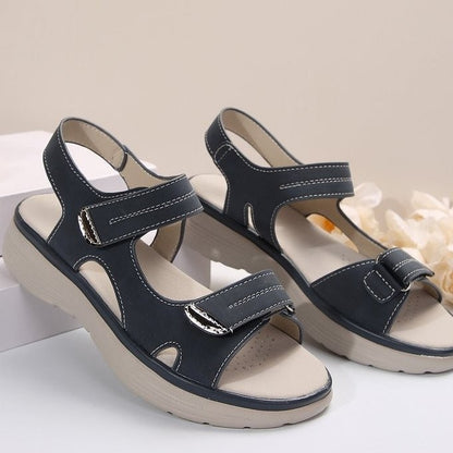 Summer 2024 New Sandals for Women Sports Style Wedge Heels Light Velcro Plus-size Slippers for Women