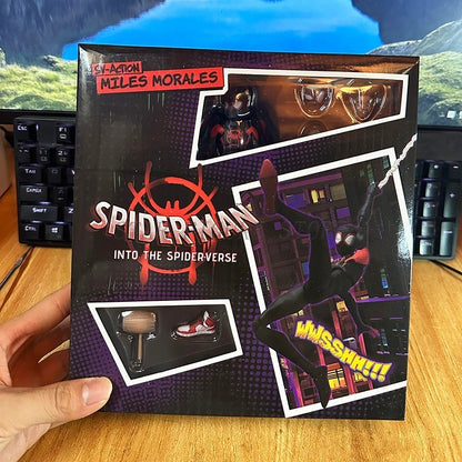 Coleção de Bonecos de Ação Sv Action Spider-Man Peter Parker Sentinel Marvel Homem-Aranha no Aranhaverso Brinquedos Modelo de Estatueta