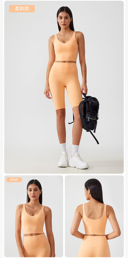 Sports Bra for Women Yoga Top Fixed Chest Pad Gym Vest Shock-proof Workout Tops Yoga Clothes U-shaped Back Fitness Crop Top