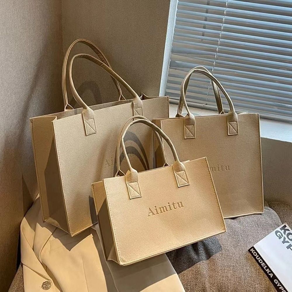 Fashion S/M/L Women Felt Shoulder Bag Simple Solid Color Messenger Bag Handbag Large Capacity Travel Casual Crossbody Bags