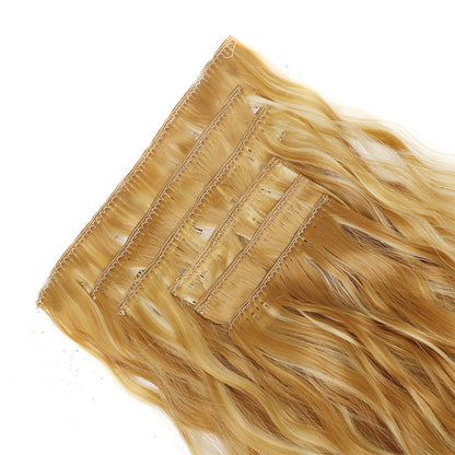 Wig clip hair extensions Cabelo comprido liso extensões de fibra química sintética invisível Conjunto de seis peças de 16 grampos de cabelo