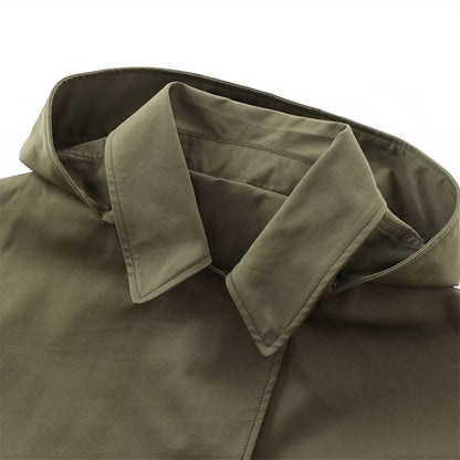 Autumn new European and American style hooded long sleeved lapel jacket single breasted trench coat short jacket