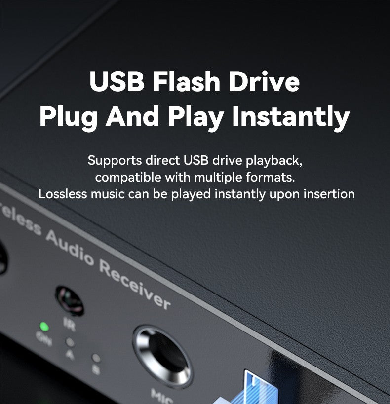 Car Bluetooth-compatible Wireless Audio Adapter 6.0 Audio Receiver U-Disk 6.5MM Karaoke Wireless Music Amplifier for Speaker