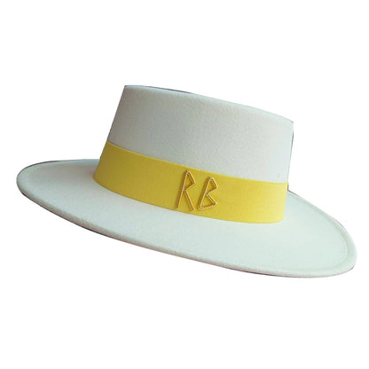 Fedora Chapéu de Copa Reta Chapéu de Outono/Inverno Chapéu RB Britânico Francês Chapéu de Copa Reta Chapéu Punk Jazz Chapéu de Aba Larga Gorras ??