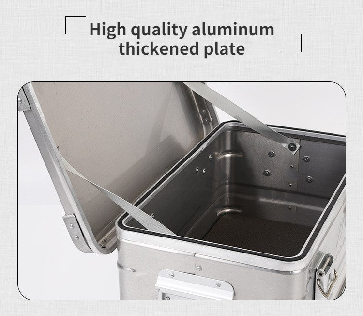 MOUNTAINHIKER Outdoor Storage Box Camping Picnic Travel Aluminum Alloy Large Capacity Box Silver Storage Bag 30-80L