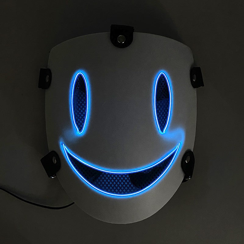 Anime High Rise Invasion Sniper LED Light up Mask Japanese Killer Japanese White Masks Carnival  Halloween Party Costume Props