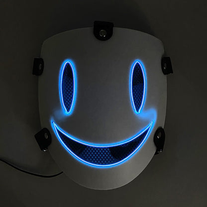 Anime High Rise Invasion Sniper LED Light up Mask Japanese Killer Japanese White Masks Carnival  Halloween Party Costume Props