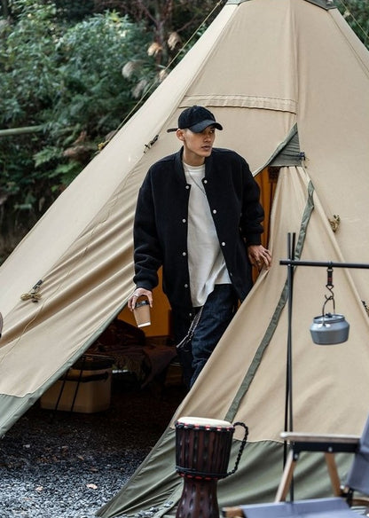 Oversize 300lb Men's Spring Fashion Baseball Jacket Vintage Loose Fit Pilot Coat Outerwear