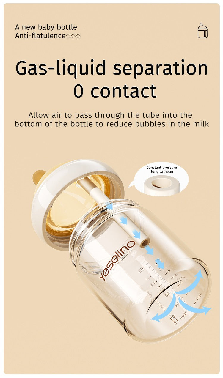 Newborn Baby Items Feeding Bottle 0-6 Months Anti Bloating Anti Spitting Choking Bebe Glass Baby Bottles 160ml Silicone Nipple