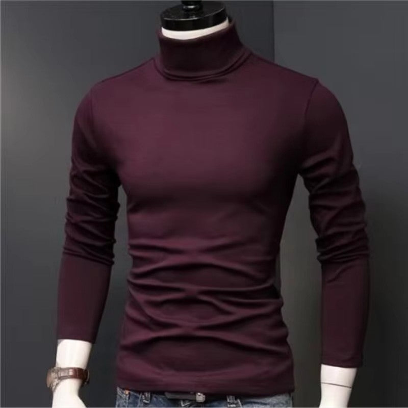 Winter Thermal Underwear Men High Collar Modal Plain Undershirts Man Warm Turtleneck Pullover Long Sleeve Tops Clothes Termico
