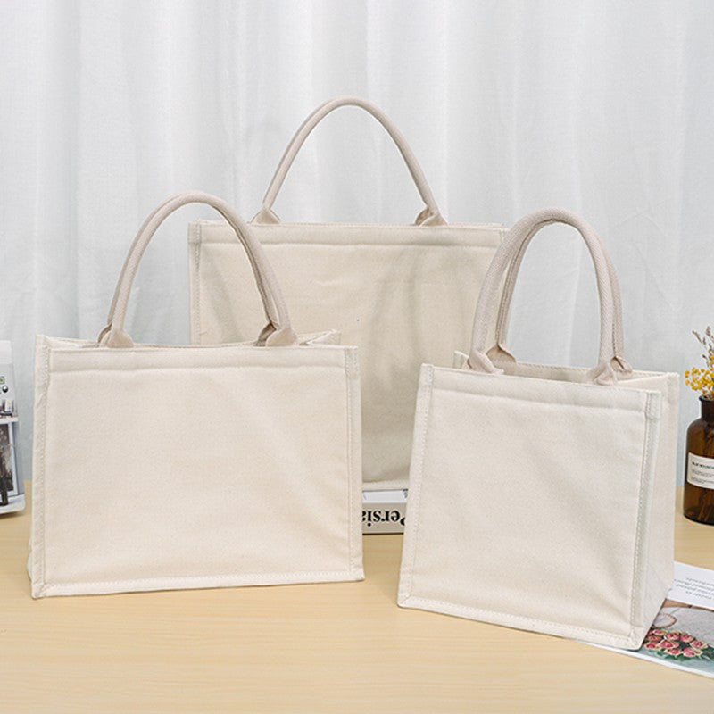 10pcs White Canvas Bags Custom Wedding Party Gift Tote Bags DIY Shopping Bags Large Capacity Tote Bags Custom Printed Logo