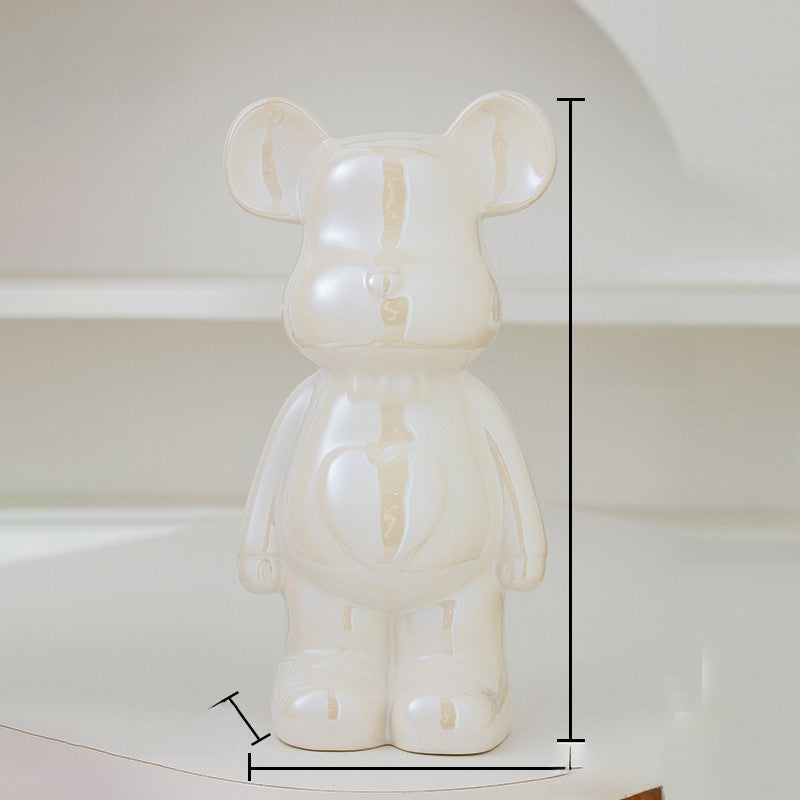 17/27/cm Aesthetic Bear brick Ceramic Staute Teddy Bear decor action figure Sculptures Ornament for room Home Decoration Crafts