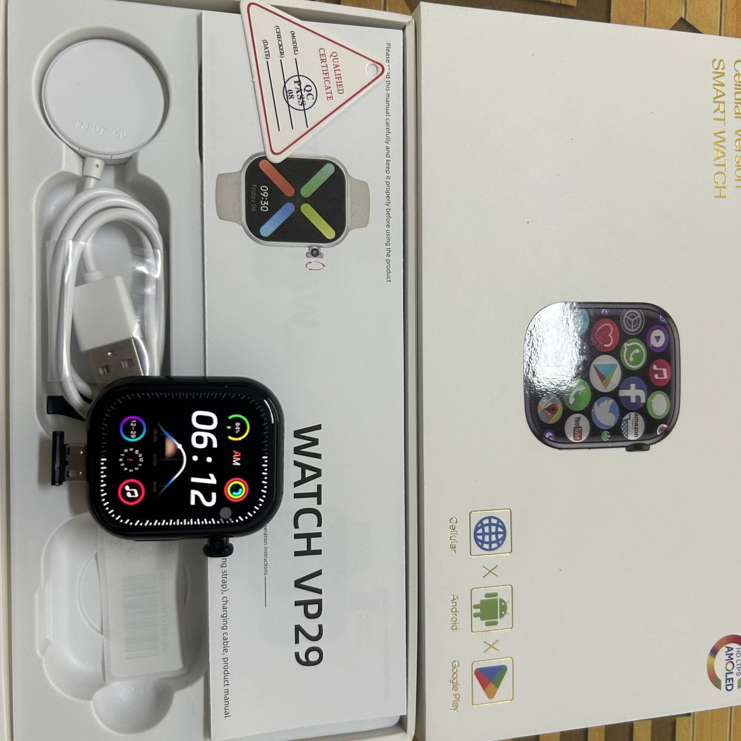 VP29 Smartwatch 5G Android 256GB Storage 4G/5G LTE Sim Card GPS WIFI 2.29 inch 490*580 Amoled Smart Watch With 8MP Rotary Camera