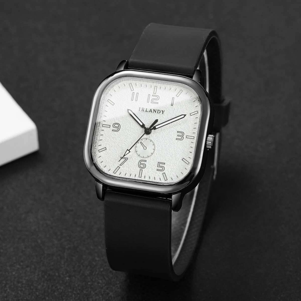 1/2/3PCS Fashion Square Women Watches Casual Silicone Strap Quartz Watches Sports Wristwatch For Men Women Students?Without Box?