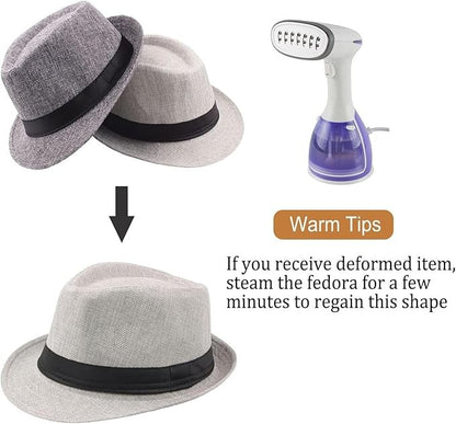 Chapéus Fedora Masculino Anos 20 com Aba Curta Pacote com 10/24 Chapéus Panamá de Sol Clássicos Pork Pie Chapéu de Verão para Mulheres Fantasia de Festa de Casamento