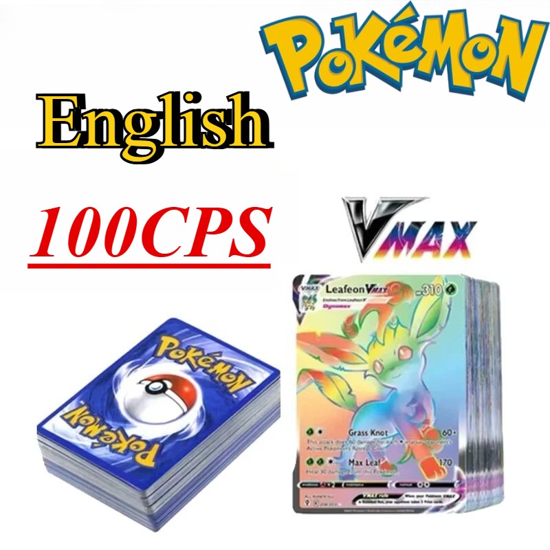Cartas de Jogo Pokémon em Inglês/Alemão/Espanhol/Coreano/Francês Pikachu Mew Coleção de Cartas Colecionáveis PTCG Brinquedos de Presente Cartas de Jogo de Mesa