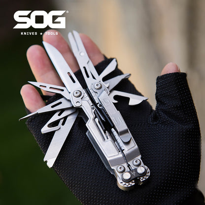 SOG PowerPint Ferramenta Múltipla Tática 18 em 1 com Alicate Dobrável e Faca - Equipamento EDC Compacto para Acampamento ao Ar Livre, Sobrevivência e Caminhada