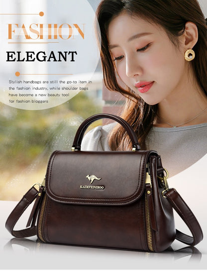 Women's Soft Leather Top-Handle Bags Luxury Design Shoulder Messenger Bags High Quality Handbags and Purses Commuting Sac a Main