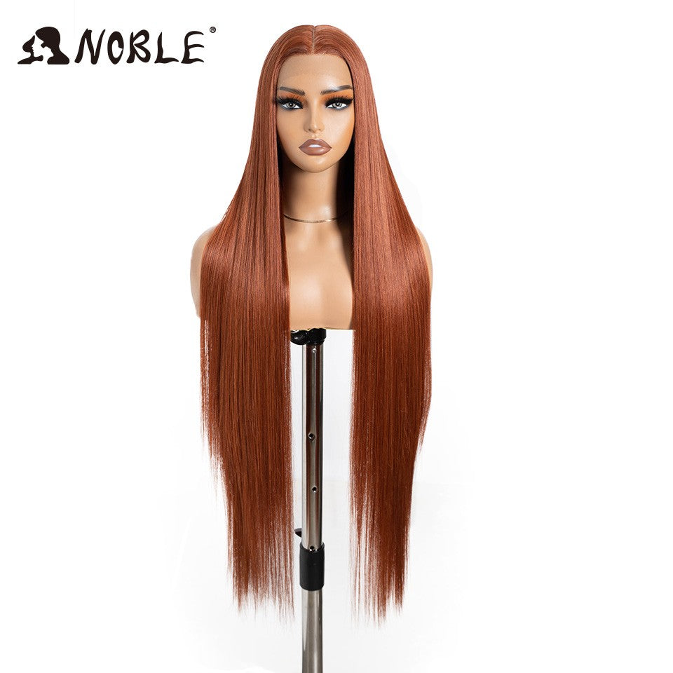 Perucas Noble Cosplay Para Mulheres Negras Perucas Sintéticas Lisas de Renda de 38 Polegadas Peruca Loira Ombre de Renda Peruca Sintética Loira de Renda Cosplay