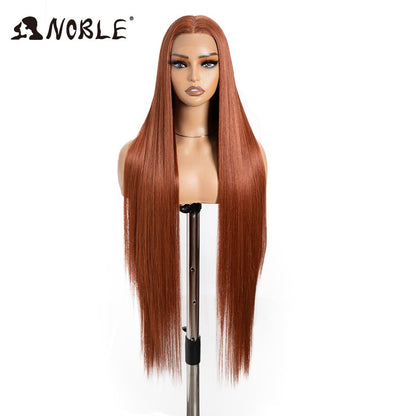 Perucas Noble Cosplay Para Mulheres Negras Perucas Sintéticas Lisas de Renda de 38 Polegadas Peruca Loira Ombre de Renda Peruca Sintética Loira de Renda Cosplay
