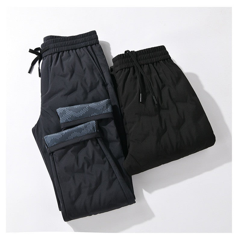 Calças Masculinas de Outono e Inverno, Novas Tendências da Moda, Impermeáveis, Acolchoadas, Quentes, Esportivas Casuais Soltas, Tamanhos Grandes, M-4XL