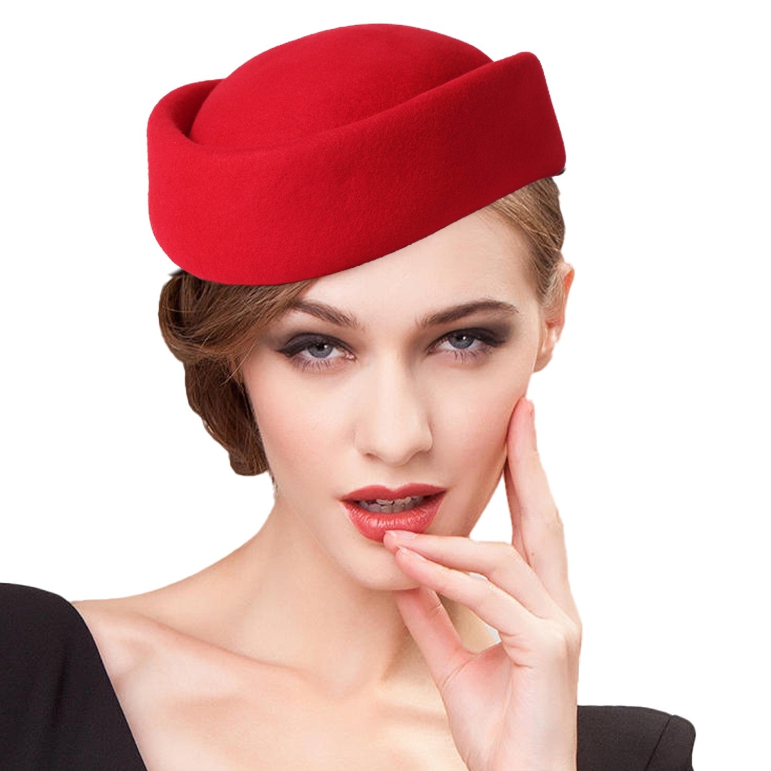 FS Vintage Winter Wool Pillbox Hats Black White Church Hat For Women Elegant Formal Tea Party Wedding Bride Cap Chapeau Femme