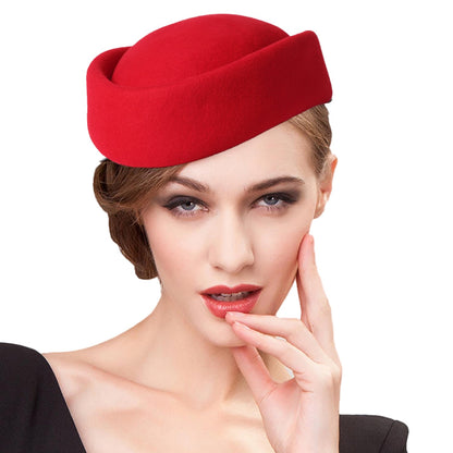 FS Vintage Winter Wool Pillbox Hats Black White Church Hat For Women Elegant Formal Tea Party Wedding Bride Cap Chapeau Femme