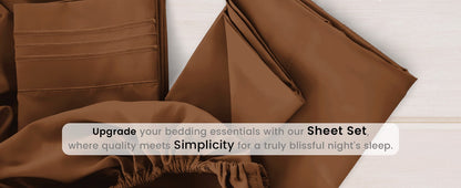 4-piece set of solid-colored bed sheets - 1801 series fashionable and comfortable bedding set