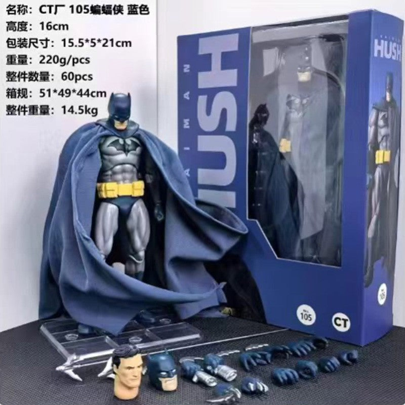 Hot-New CT Toys Anime Figure Batman Hush Versão Azul MAFEX 105 Versão Preta DC Comic PVC Figura Modelos de Brinquedos Colecionáveis Adultos
