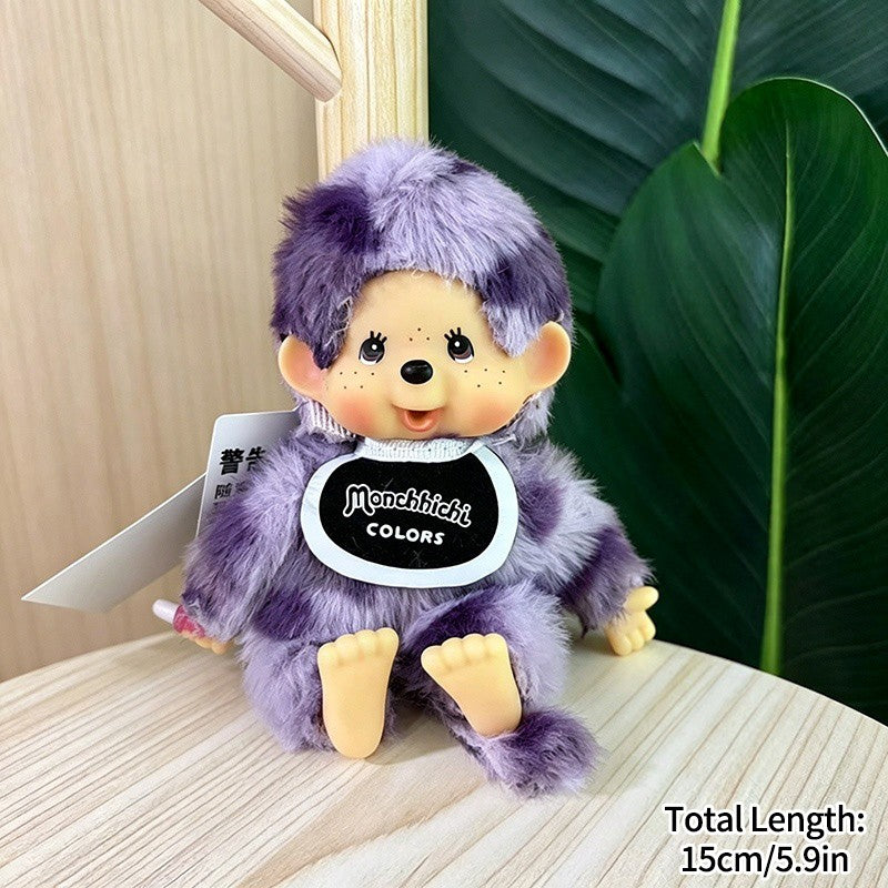 Kawaii Monchichi Doll Figure Keychain Furry Chimutan Monchhichi Figurines Hanger Pendant Bags Charm Accessories Small Gift