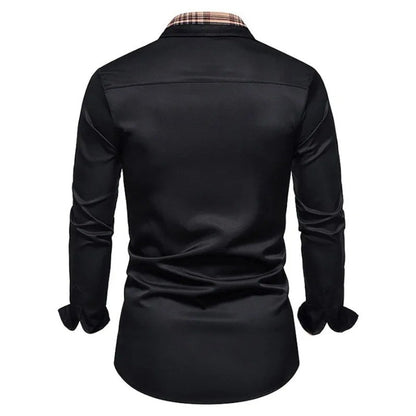 Bolubao Men Brand New Shirt Fashion Smart Casual Business Four Season Long Sleeve Black Male Elastic Shirt