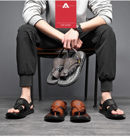 Brand Men's Sandals Summer Soft soled Anti slip Beach Shoes Male  Outdoor comfortable Men slippers Luxury High Quality sandalias