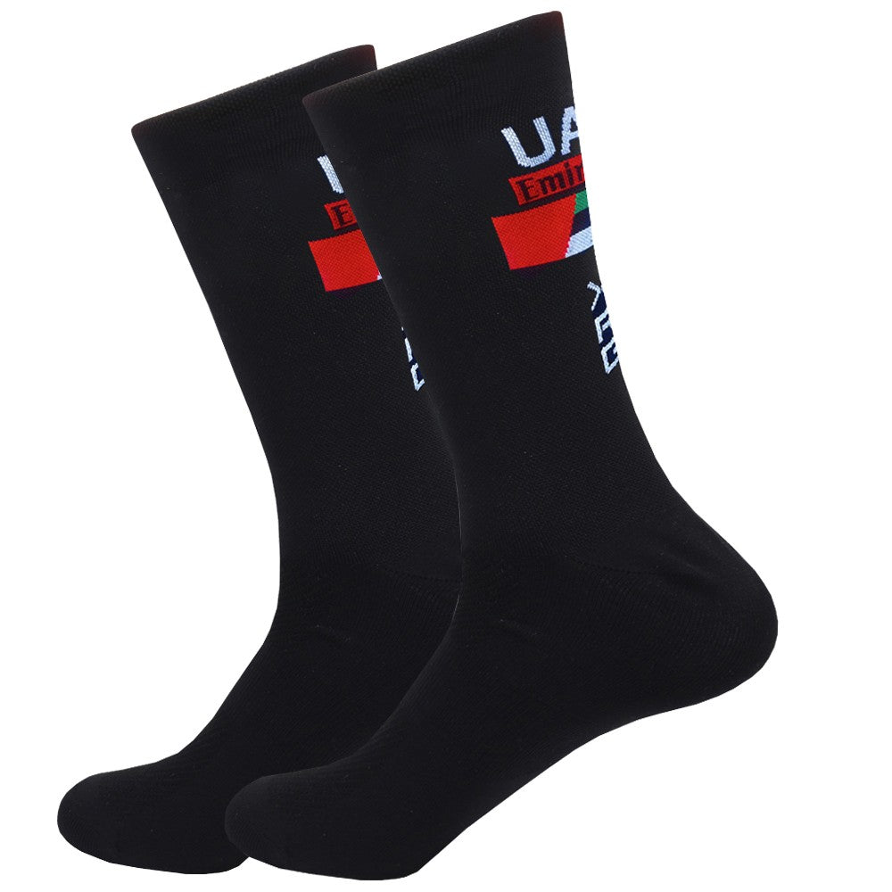 New White UAE Team INEOS Cycling Socks Non Slip Soccer Socks Cushioned Breathable For Running Basketball Bike Sports Grip Socks