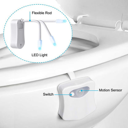 Toilet Night Light PIR Motion Sensor Toilet Lights LED Washroom Night Lamp 16 Colors Toilet Bowl Lighting For Bathroom Washroom