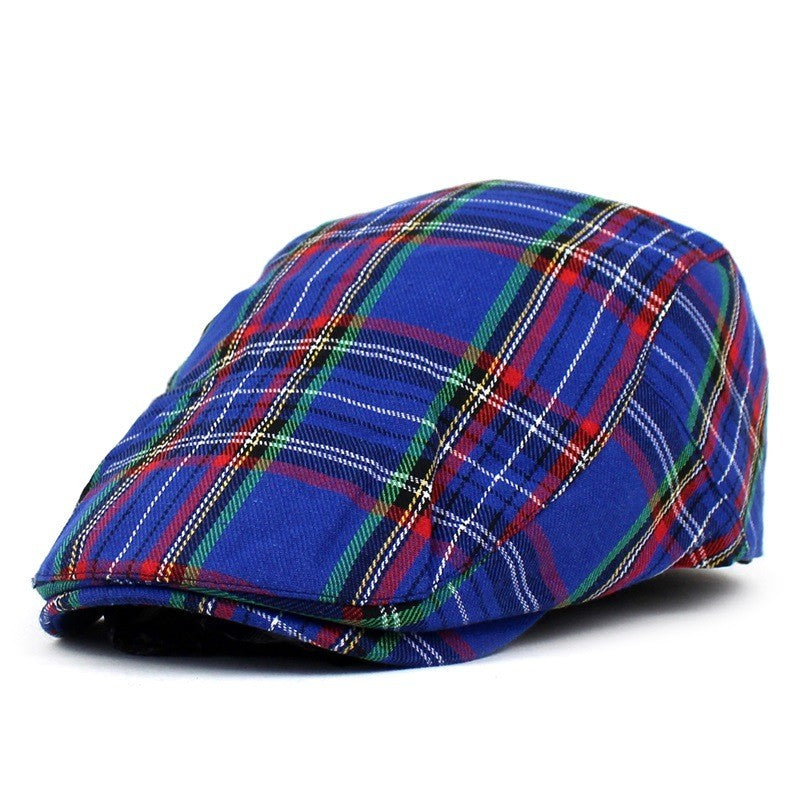 Beret British Plaid Peaked Cap Newsboy Cap Colorful Style Women Men's Forward Hat