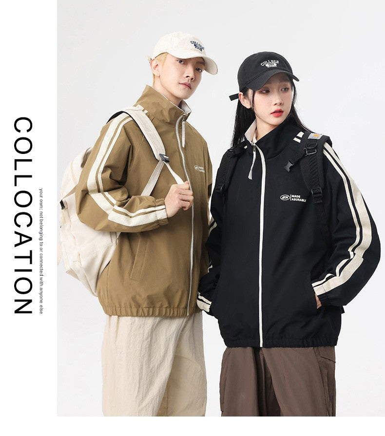 New Jacket Two-sided Long Sleeve Outdoor Men Coats Women Reversible Windproof Coats Splashproof Double-Sided Jackets Couple Top