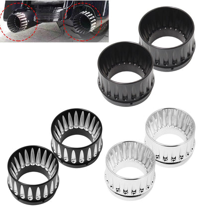 Motorcycle Pair Billet Aluminum Slip On 4.4" Exhaust Mufflers Tips End Caps For Harley CVO Touring Electra Glide 1995-2021