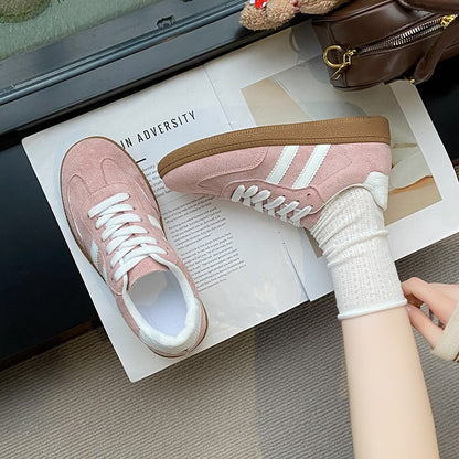 2025 Autumn New  Fashionable Comfortable Casual Sneakers Retro Thick-soled Sneakers Women's College Style Board Shoes Big Size