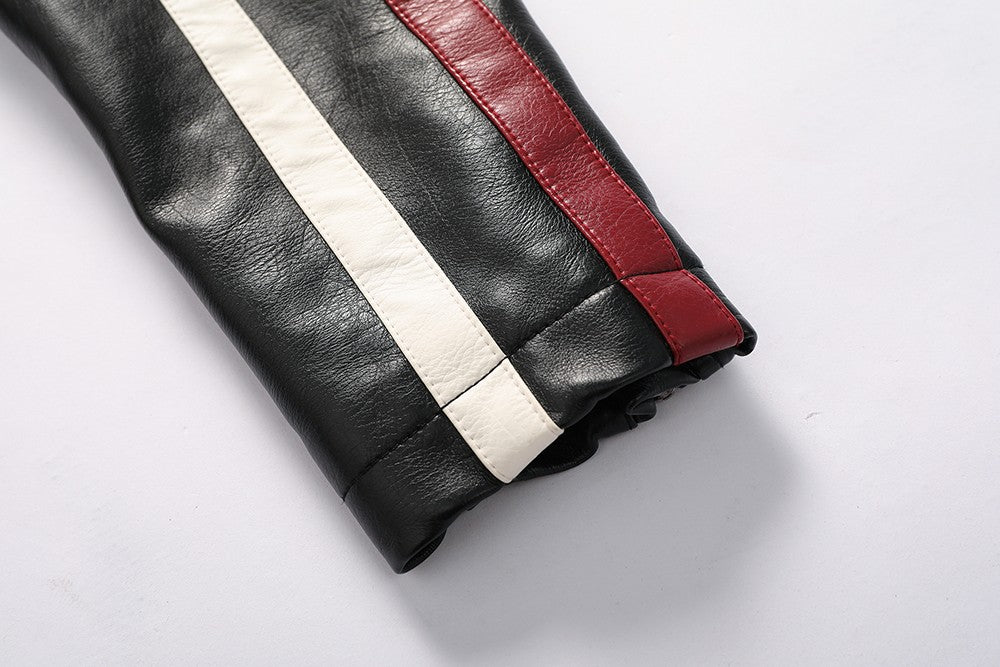 Vintage Motorcycle Jacket Men Fashion New Biker Leather Jacket Male Embroidery Bomber Coat Winter Fleece Pu Overcoat