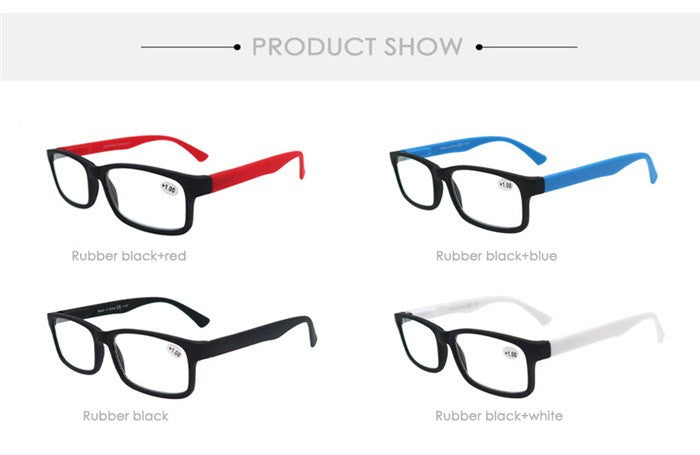 MODFANS Óculos de Leitura Masculino Feminino Retangular Clássico Leitores Eeyeglasses Armação Flexível Dobradiça de Mola com Dioptria +1.0 a +4.0