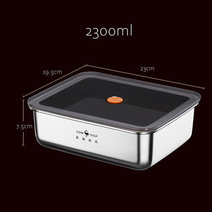 Luxury LFGB Certificated 304 Stainless Steel Crisper Silicone Sealing Edge Vacuum Container Air Exhaust Fresh-Keeping Food Box