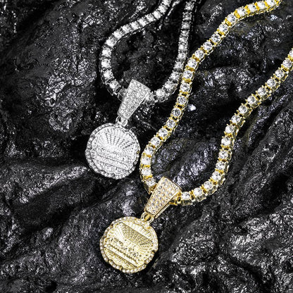 Colar Pingente Última Ceia Delicado Brilhante Joias Masculinas Combinando Corrente Tênis Iced Out 4mm Moda Masculina Estilo Hip Hop Presente Feminino